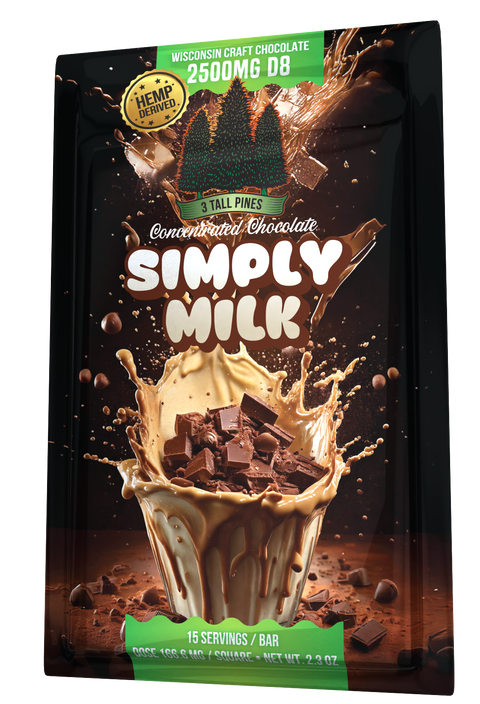 Simply Milk Delta 8 Chocolate Bar - 2500mg D8 Full Spectrum Edible