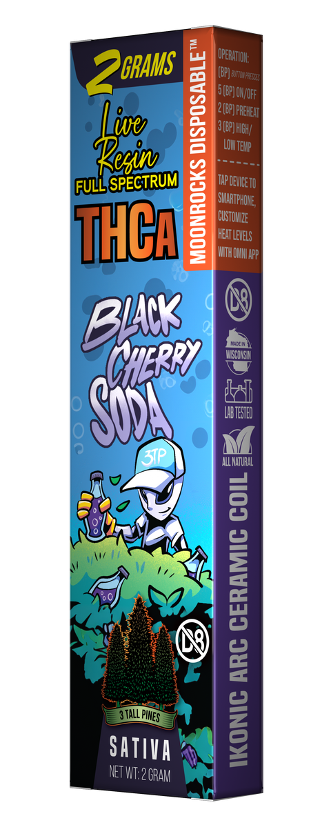 THCa Disposable Vape - Black Cherry Soda - Darkstar 2g (Indica)