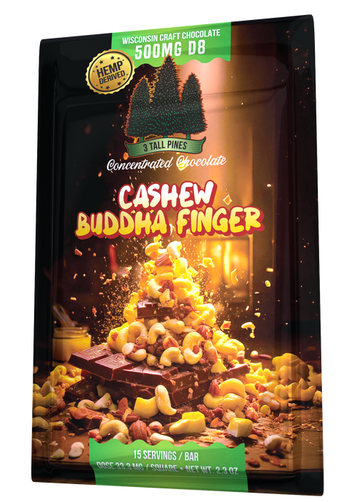 Cashew Buddha Finger Delta 8 Chocolate Bar - 500mg D8 Full Spectrum Edible