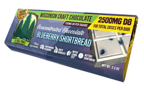 Blueberry Shortbread - Delta 8 Chocolate Bar