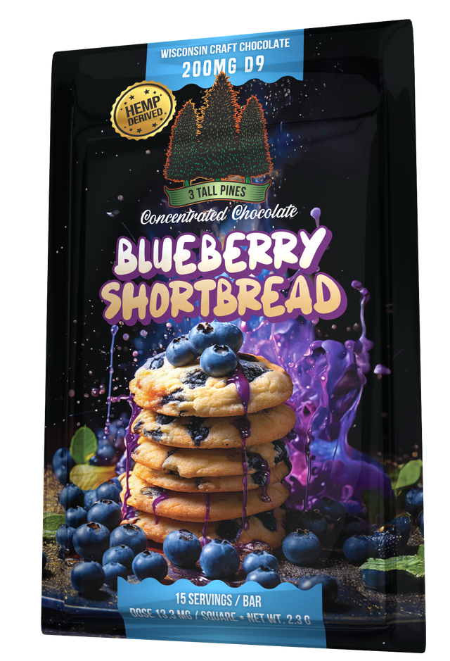 Blueberry Shortbread - Delta 9 Chocolate Bar- 3 Tall Pines – 3 Tall ...