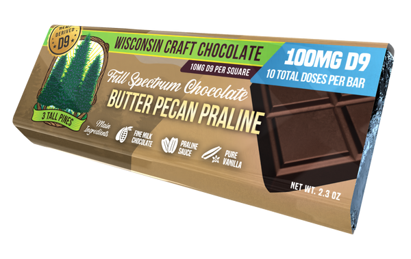Butter Pecan Praline - Delta 9 Chocolate Bar