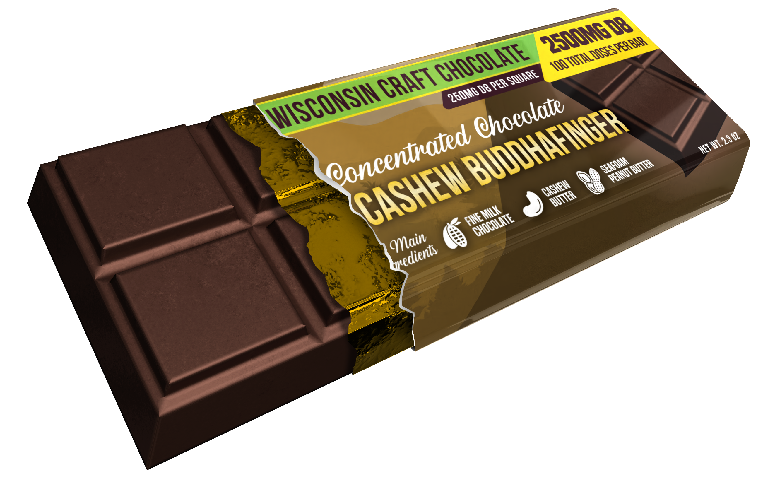 Cashew Buddha Finger - Delta 8 Chocolate Bar