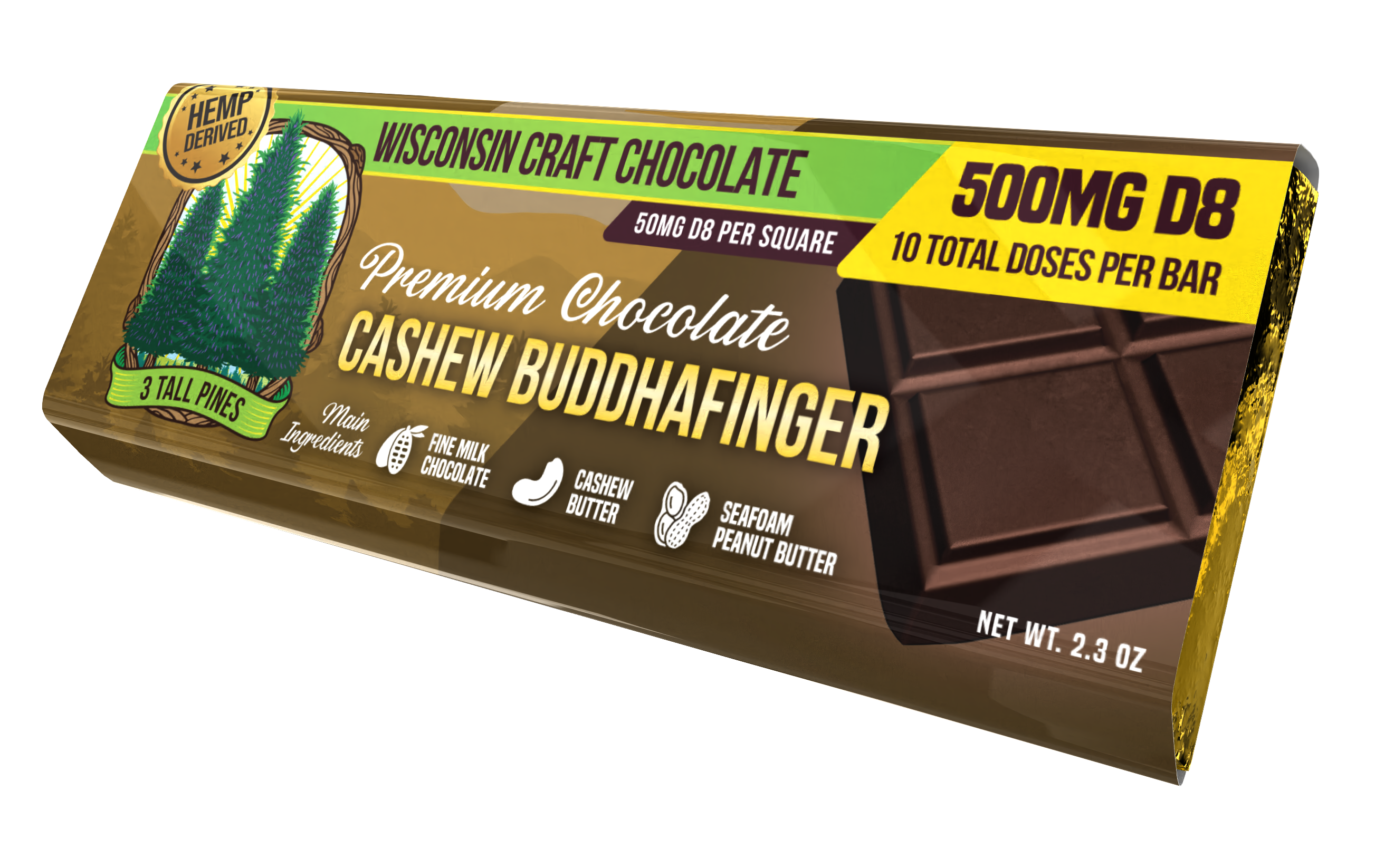 Cashew Buddha Finger - Delta 8 Chocolate Bar