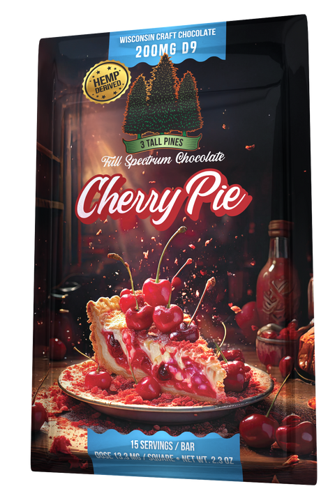 Cherry Pie Delta 9 Chocolate Bar - 200mg Delta 9 + 800mg CBD Full Spectrum Edible