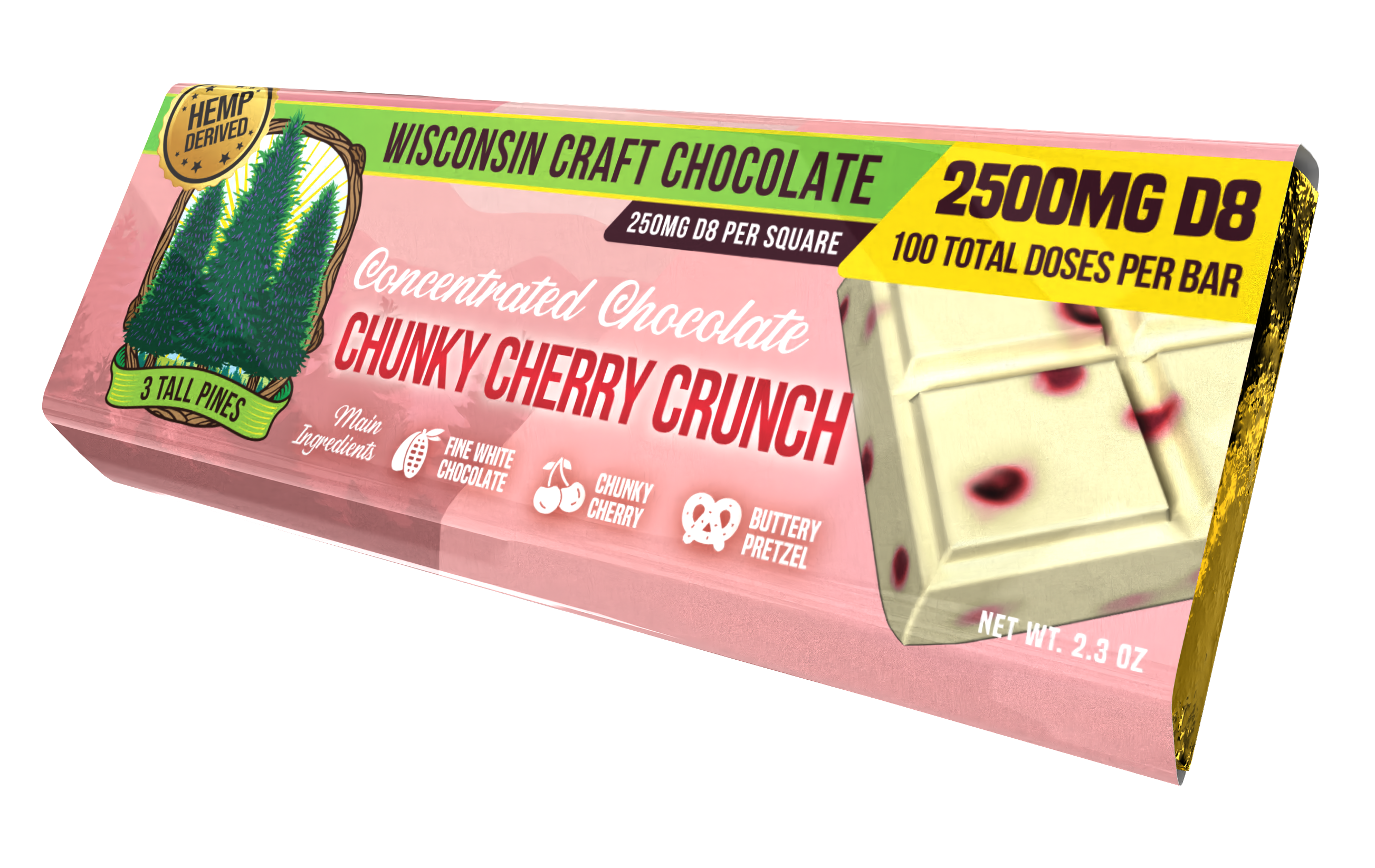 Chunky Cherry Crunch - Delta 8 Chocolate Bar