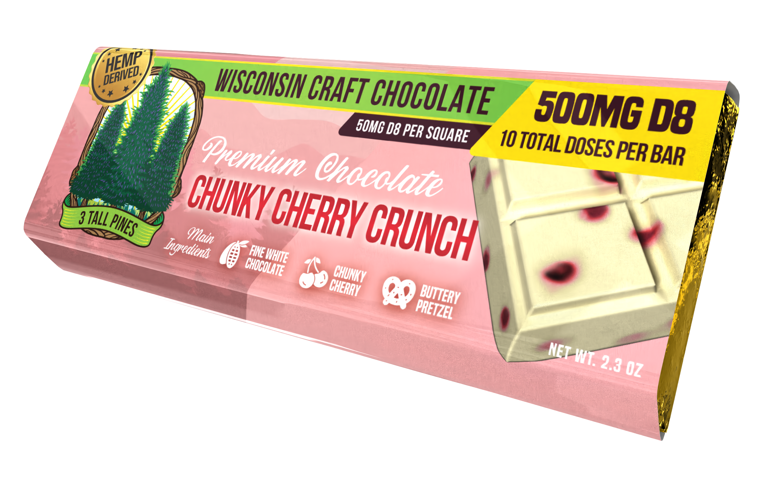 Chunky Cherry Crunch - Delta 8 Chocolate Bar