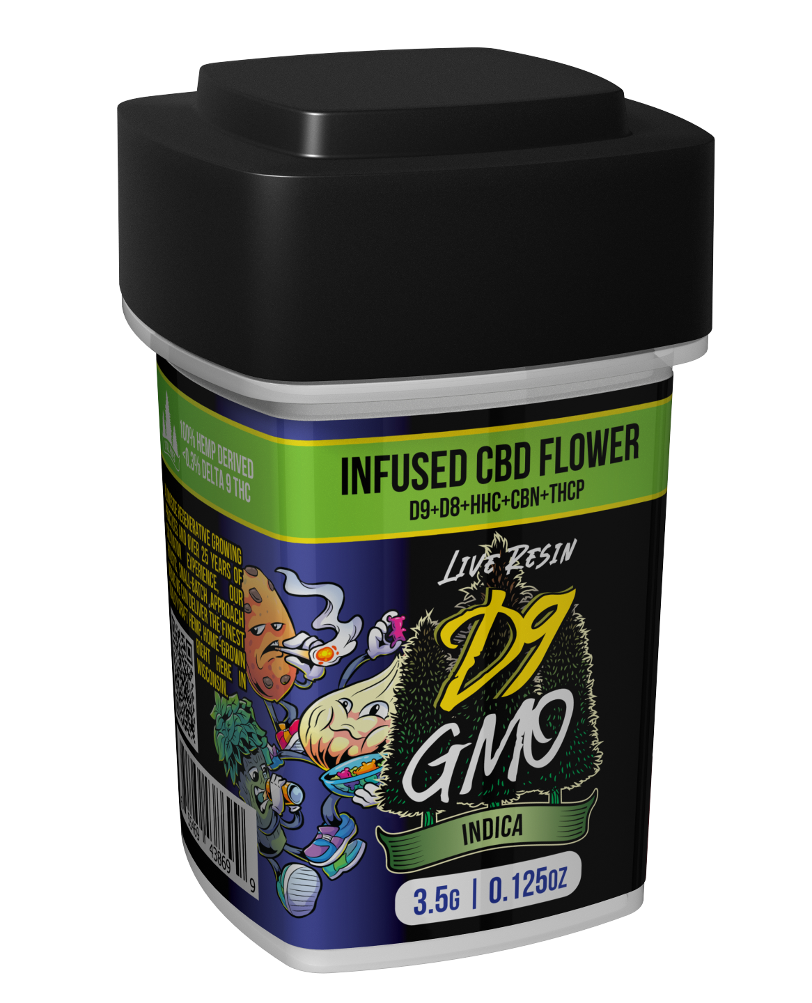 Delta 9 - Infused CBD Flower - GMO (Indica)