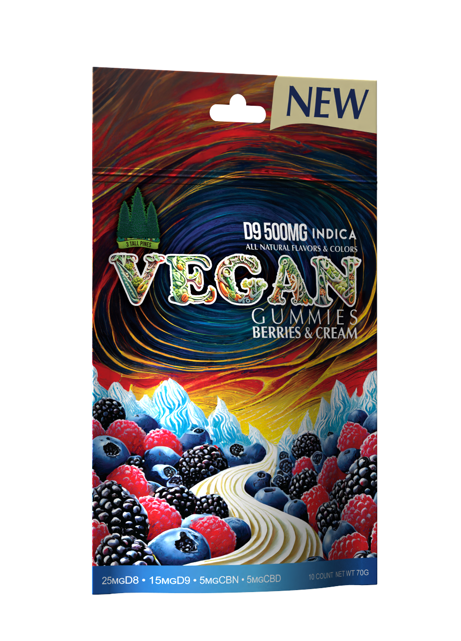 Delta 9 Vegan Gummies Berries and Cream 500mg