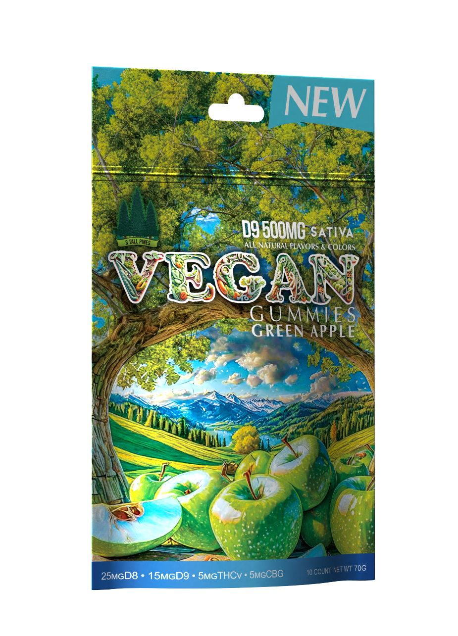 Delta 9 Vegan Gummies Green Apple 500mg