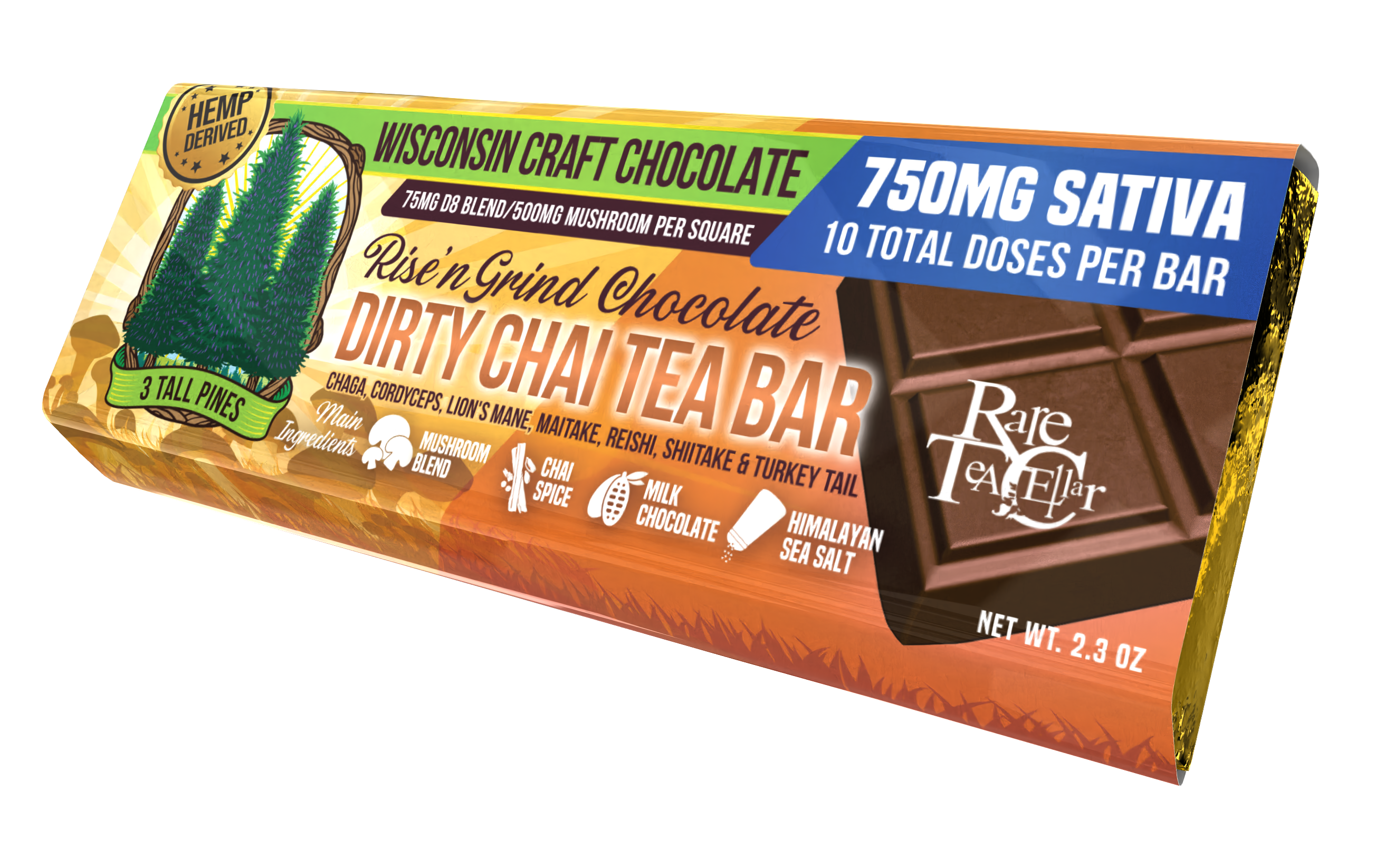 Dirty Chai Tea - Rise N Grind THCV Chocolate Bar