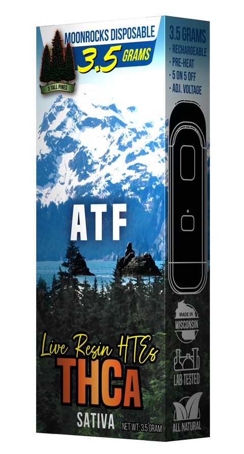 ATF Live Resin THCA Disposable Vape - 3.5g Sativa | Moonrocks Series