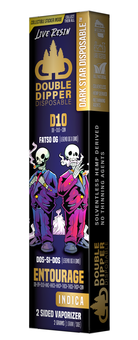 Fatso OG/Dos-si-Dos - Delta 10/Entourage - Darkstar Double Dipper Disposable Vape