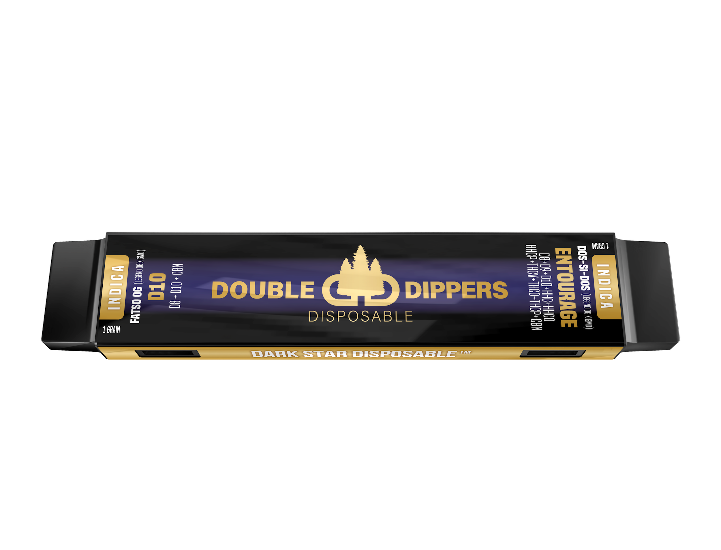 Fatso OG/Dos-si-Dos - Delta 10/Entourage - Darkstar Double Dipper Disposable Vape