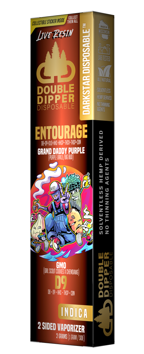 GMO / Grand Daddy Purple - Delta 9/Entourage - Darkstar Double Dipper Disposable Vape