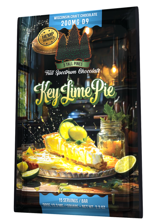 Key Lime Pie Delta 9 Chocolate Bar - 200mg Delta 9 + 800mg CBD Broad Spectrum Edible