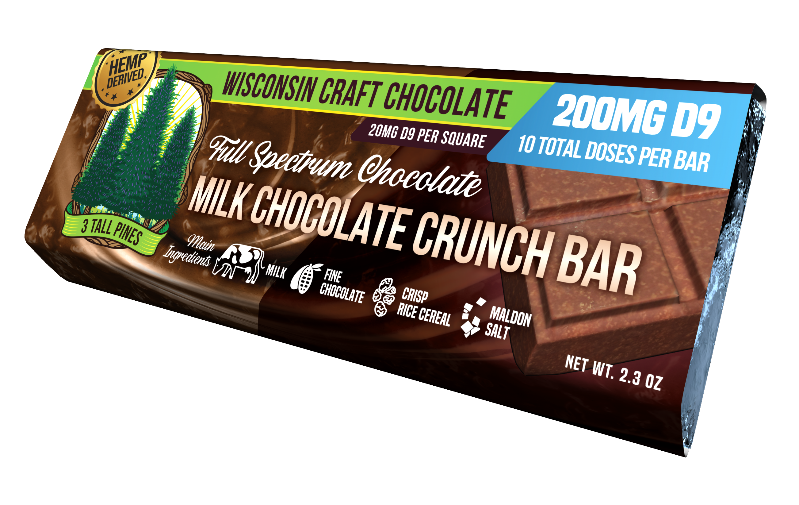 Milk Chocolate Crunch - Delta 9 Chocolate Bar