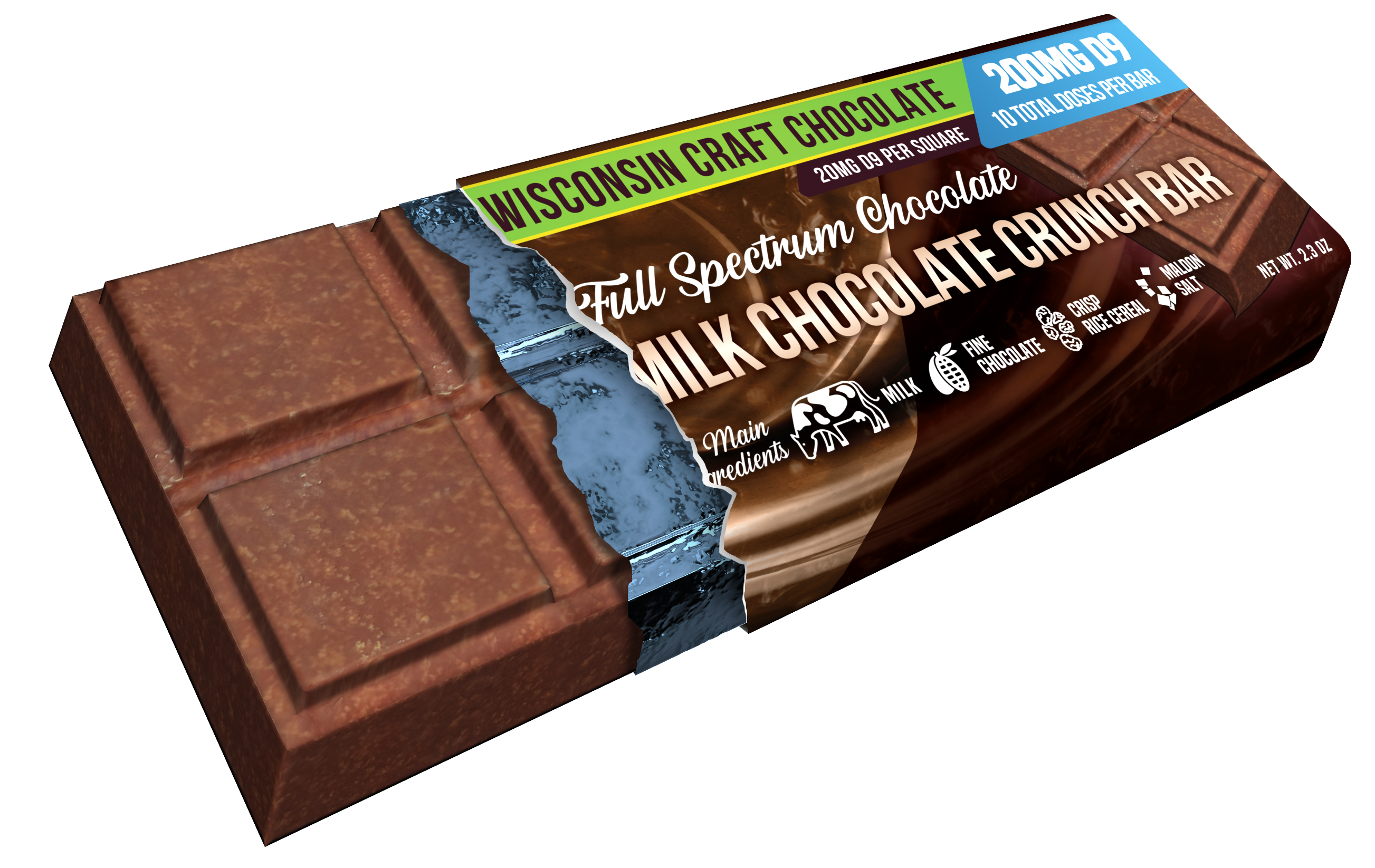 Milk Chocolate Crunch - Delta 9 Chocolate Bar