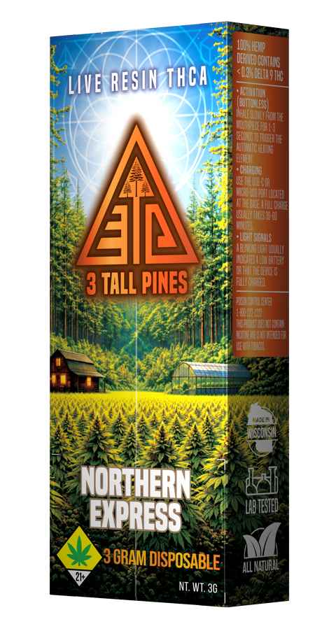 Northern Express Live Resin THCA Disposable Vape - 3g Indica
