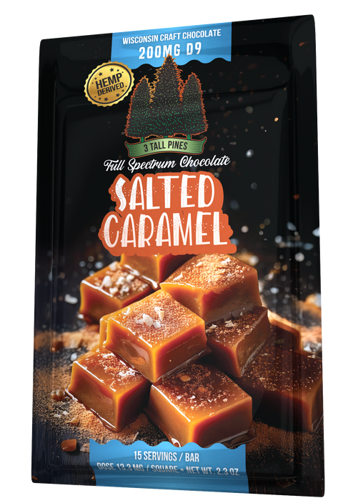 Salted Caramel Delta 9 Chocolate Bar - 200mg Delta 9 + 800mg CBD Broad Spectrum Edible