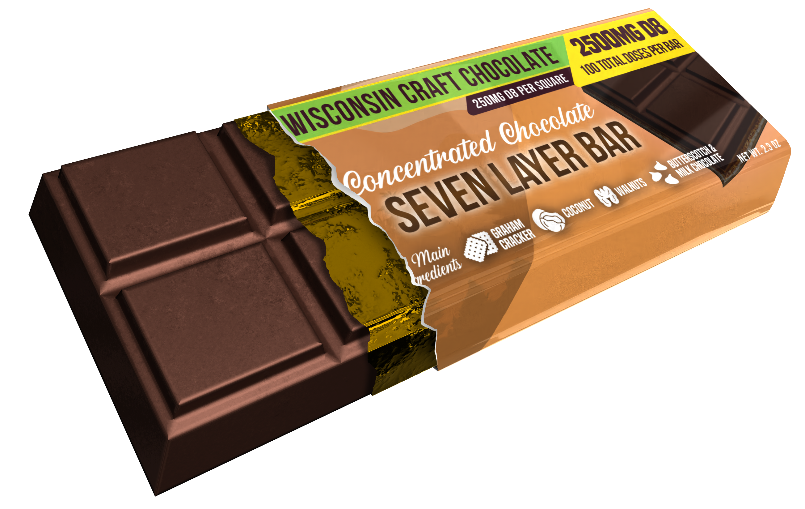 7 Layer - Delta 8 Chocolate Bar