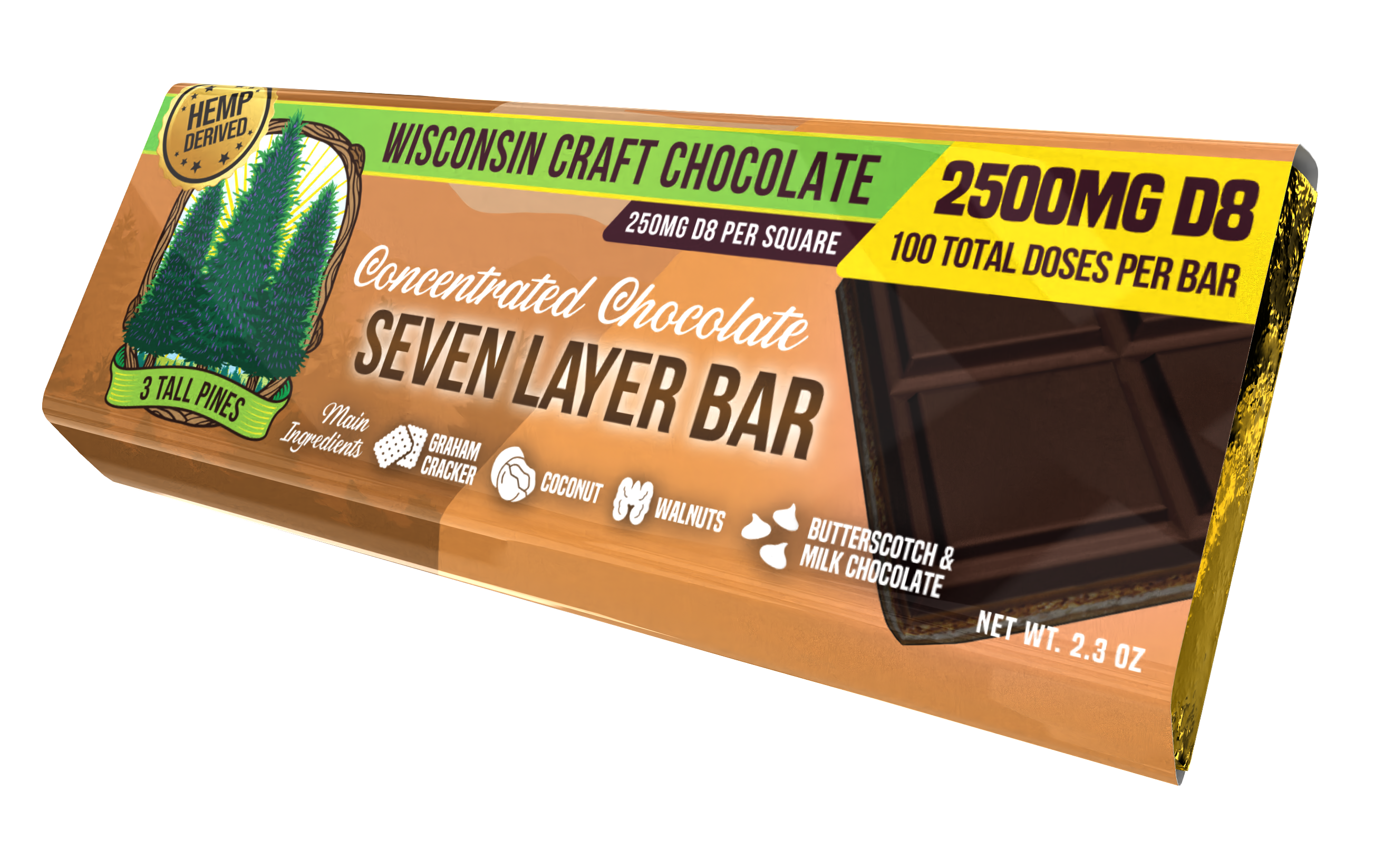 7 Layer - Delta 8 Chocolate Bar