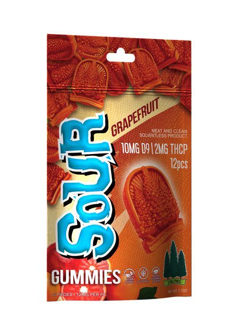 Delta 9 Gummies - Sour Grape Fruit - 10mg Delta 9 + mg THCP