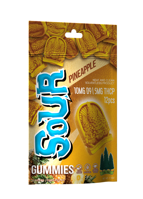 Delta 9 Gummies - Sour Pineapple - 10mg Delta 9 + 5mg THCP