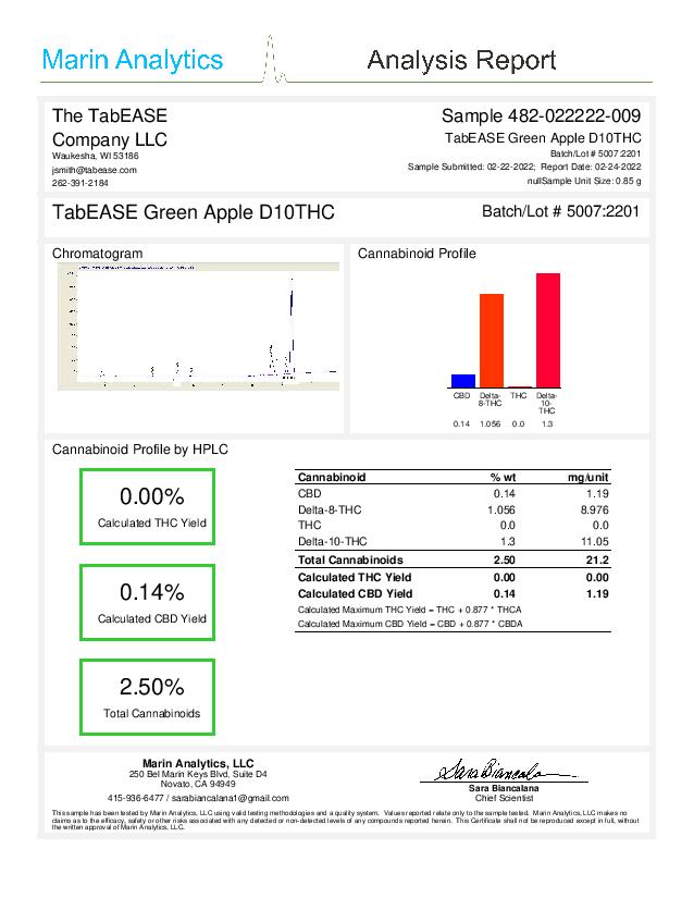 Delta 10 - TabEASE - 25pk/500mg - 3 Tall Pines Farm