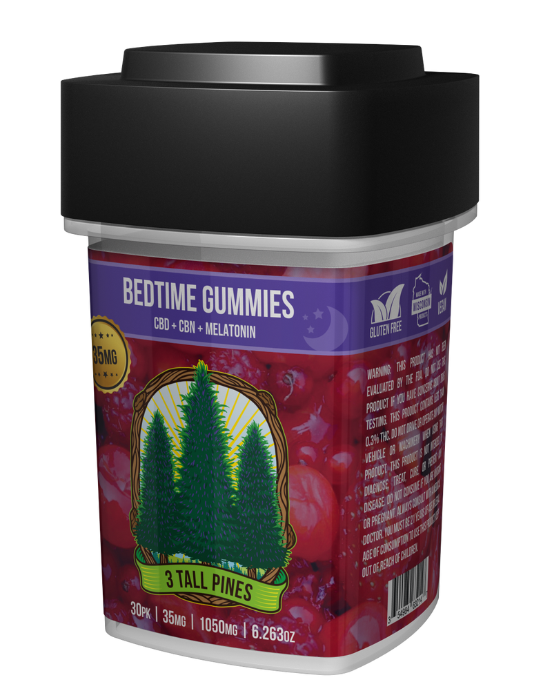 CBD/CBN/Melatonin - Bedtime Gummies (35mg) - 3 Tall Pines Farm
