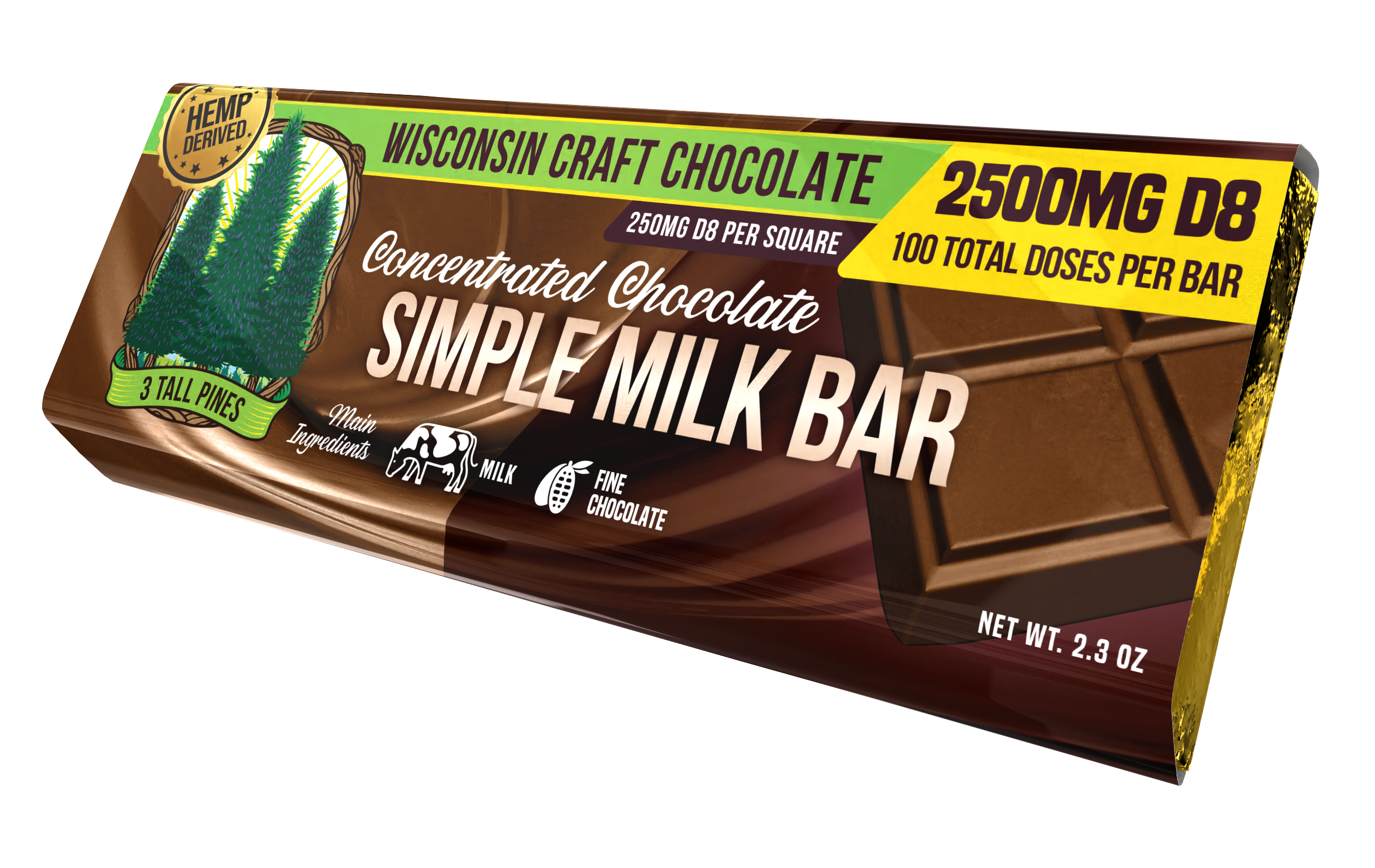 Simple Milk - Delta 8 Chocolate Bar 2500mg